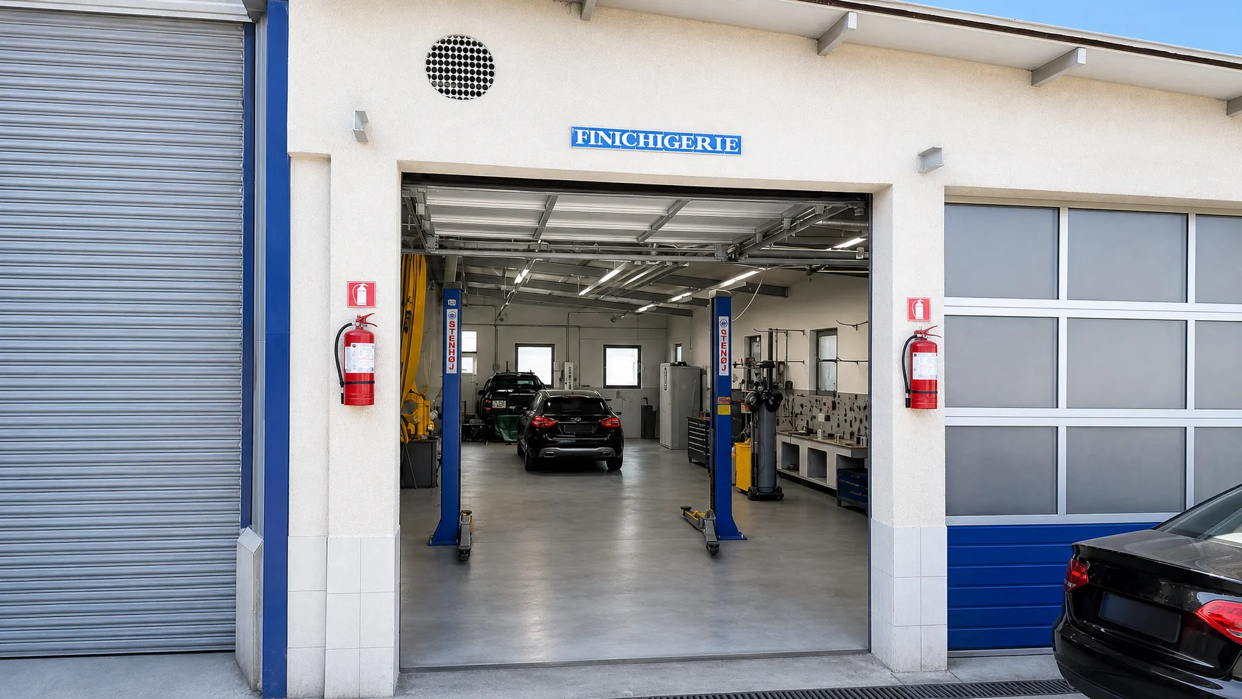 Entrance to the bodyshop — Center Cardane Cluj